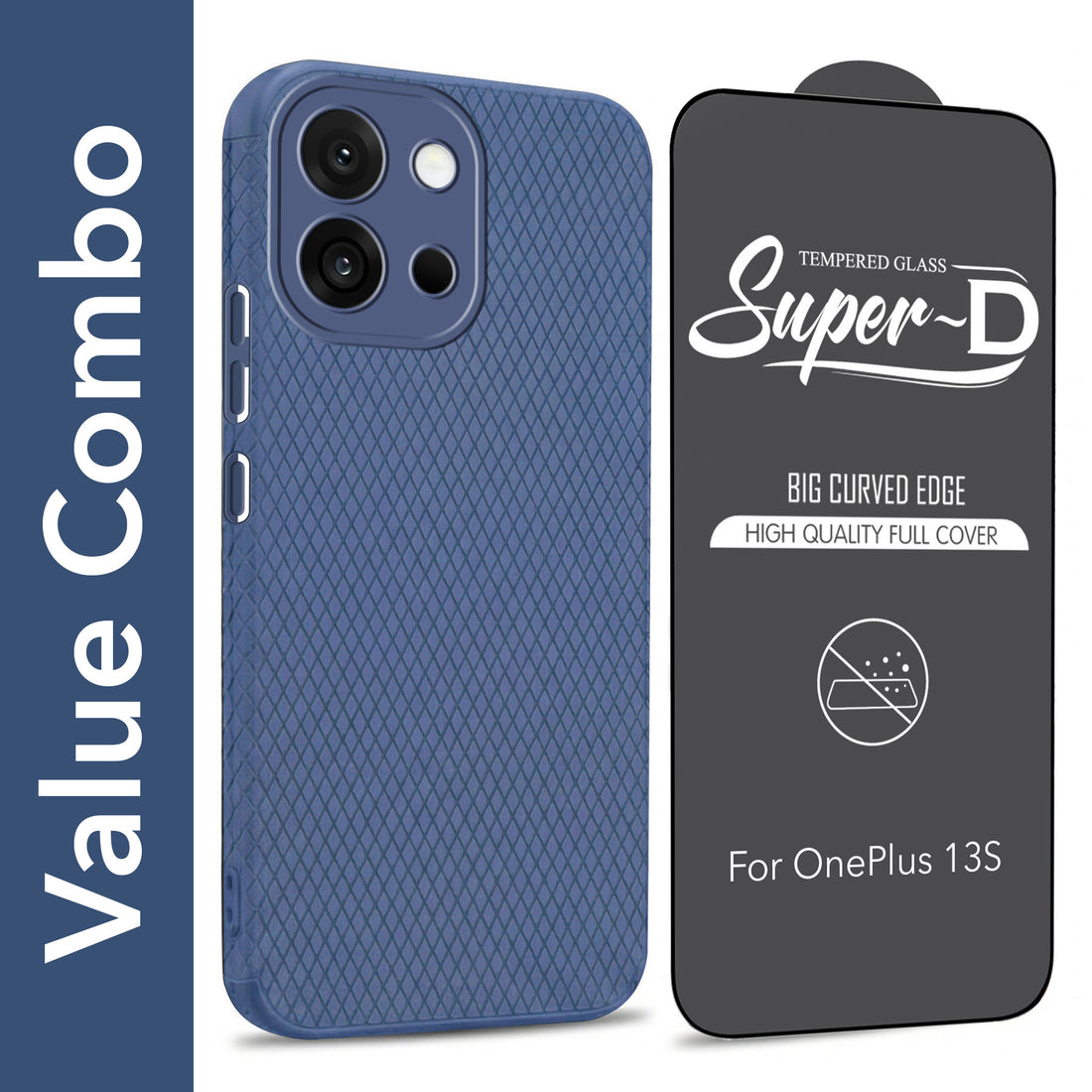 For OnePlus 13S Combo with Back Cover and 9H Tempered Glass (Lifetime Anti-Yellow | Crystal Clear Shockproof | Oleophobic Coating Screen Glass)