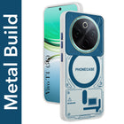 For Vivo T4 Metallic Back Cover Case (Metallic Camera Protection & Buttons | Translucent Milky Shade | Hard Polycarbonate)