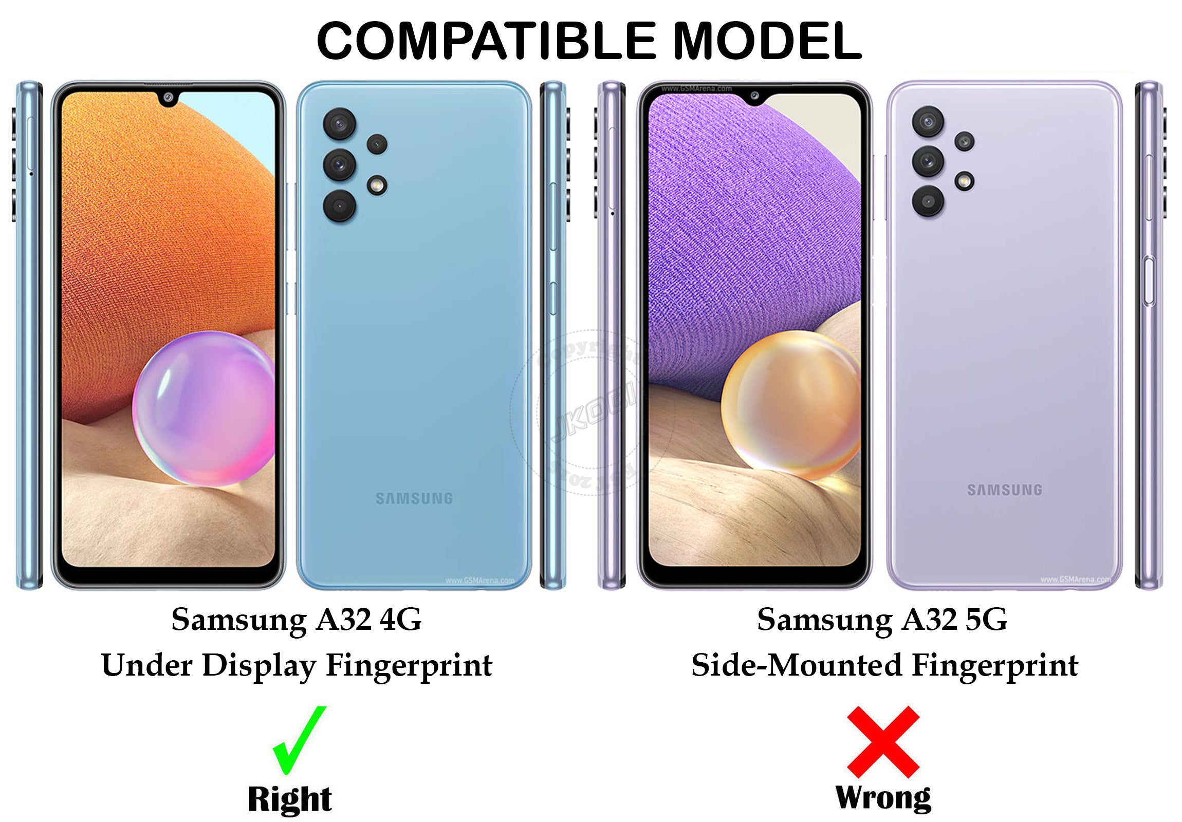 For Samsung Galaxy A32 4G Back Cover Case (Hybrid Dual Armor Polycarbonate)
