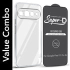 For Google Pixel 11 Pro XL Combo with Back Cover and 9H Tempered Glass (Lifetime Anti-Yellow | Sleek Hard Crystal | Oleophobic Coating Screen Glass)