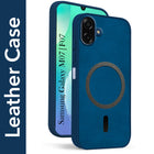 For Samsung Galaxy M07 | Samsung Galaxy F07 Back Cover Case Leather Finish (MagSafe Compatible Wireless Charging | Soft Touch | Camera Bump Protection)