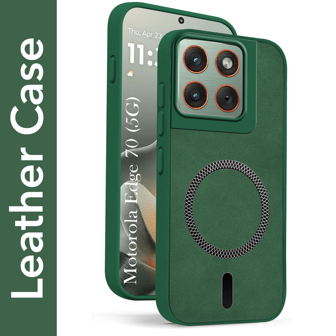 For Motorola Moto Edge 70 Back Case Cove Leather Finish (MagSafe Compatible Wireless Charging | Soft Touch | Camera Bump Protection)
