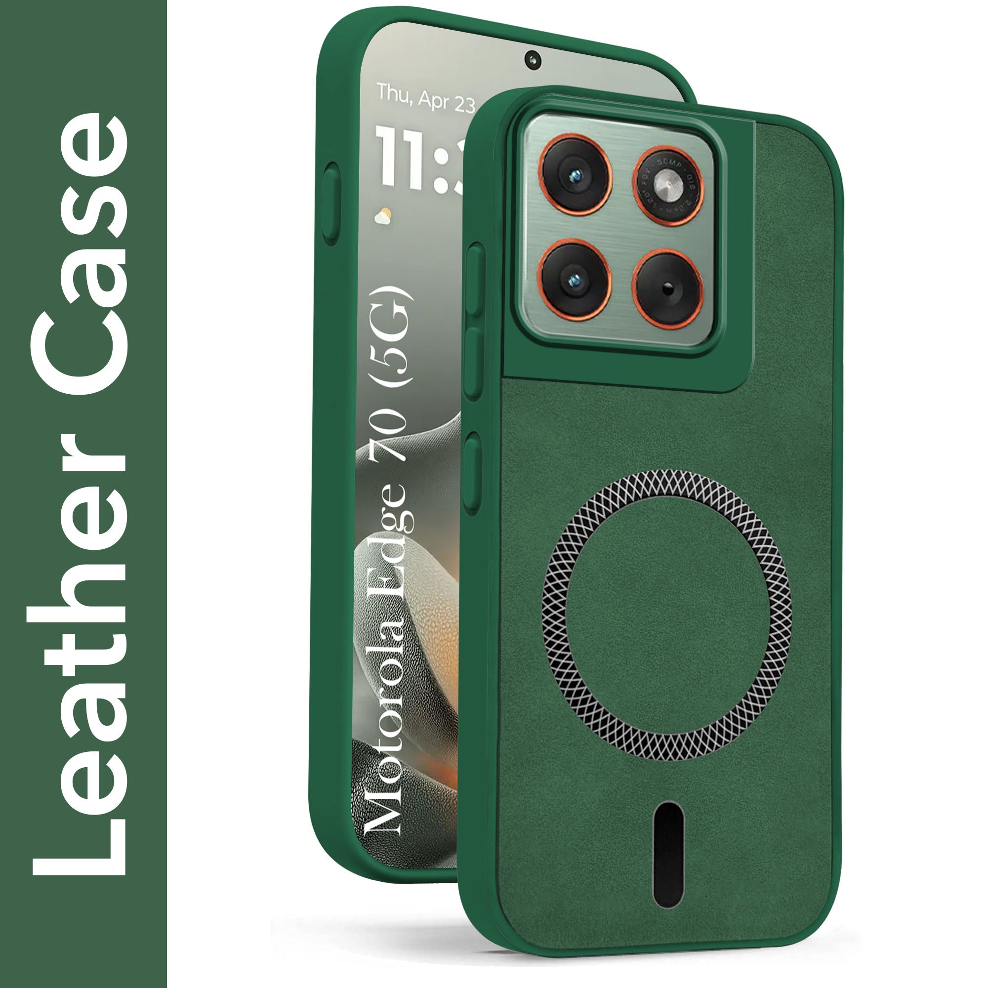 For Motorola Moto Edge 70 Back Case Cove Leather Finish (MagSafe Compatible Wireless Charging | Soft Touch | Camera Bump Protection)
