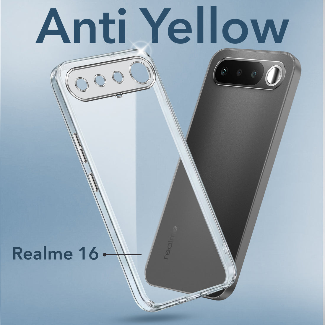 For Realme 16 Back Cover Lifetime Anti-Yellow Clear (Sleek Hard Crystal | Shockproof and Camera Protection)