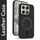 For iPhone 17 Pro | iPhone 18 Pro Back Cover Case Leather Finish (MagSafe Compatible Wireless Charging | Soft Touch | Camera Bump Protection)