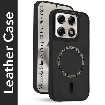 For iPhone 17 Pro | iPhone 18 Pro Back Cover Case Leather Finish (MagSafe Compatible Wireless Charging | Soft Touch | Camera Bump Protection)