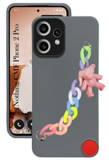 For Nothing CMF Phone 2 Pro Back Cover Case ( Wrist Hanging Chain | Teddy Bracelet Charms | Dual Color Matte Finish | Full Camera Protection | Sleek and