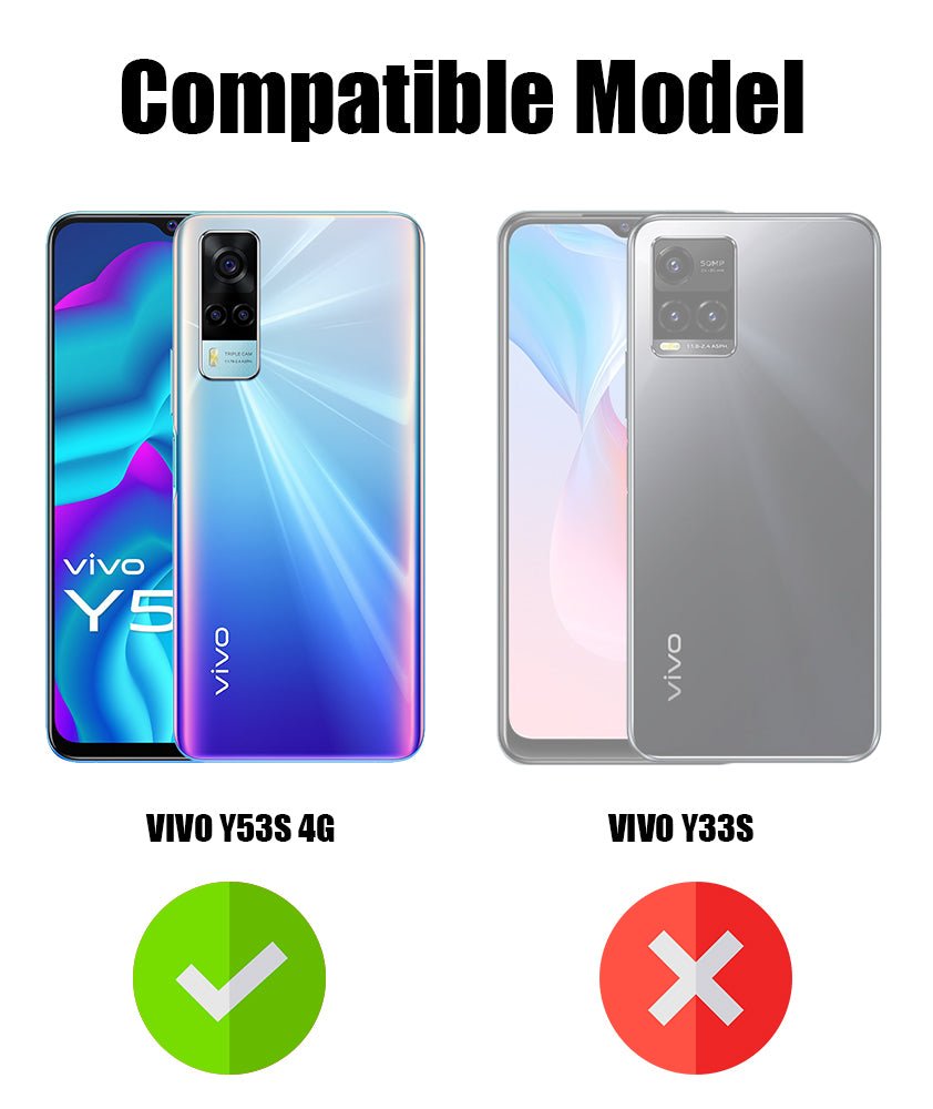For Vivo Y53s 4G Back Cover Case Lifetime Anti-Yellow Clear (Camera Protection | Side Grip | Wireless MagSafe Compatible)