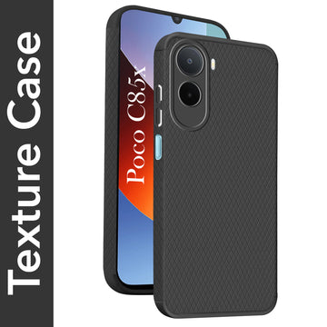 For Poco C85x 5G Back Cover Case Liquid Silicone (Camera Protection | Side Grip Texture | Soft and Flexible)