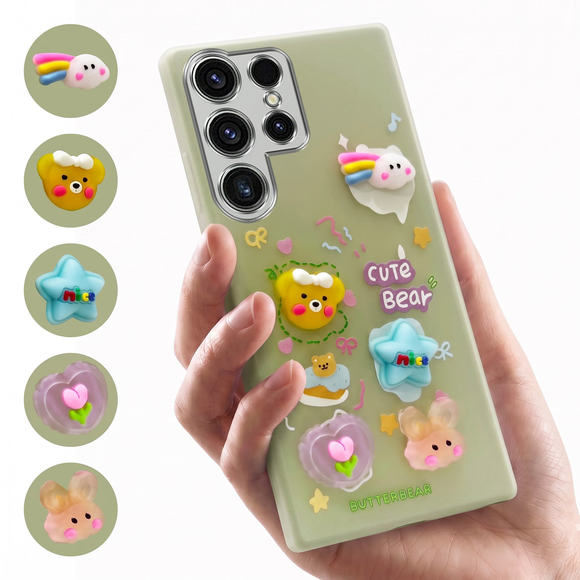 For Samsung Galaxy S23 Ultra Back Cover Case (3D Cute Cartoons | Hard Back Side Soft | Matte Premium Finish | HD Printing)