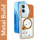 For Vivo Y29 Metallic Back Cover Case (Metallic Camera Protection & Buttons | Translucent Milky Shade | Hard Polycarbonate)
