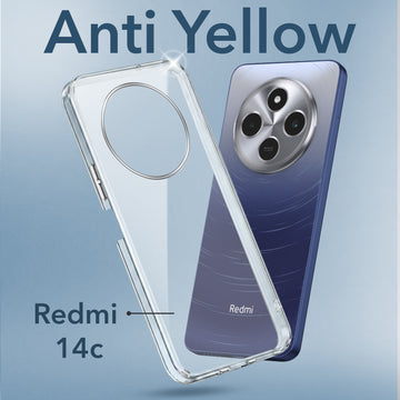 For Redmi A4 5G | Xiaomi Redmi 14C Back Cover Case (Hard Anti Yellow Clear Case | Sleek Hard Crystal Clear | Drop & Camera Protection | Shockproof Polycarbonate)