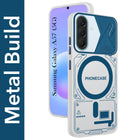 For Samsung Galaxy A57 5G Metallic Back Cover Case (Metallic Camera Protection & Buttons | Translucent Milky Shade | Hard Polycarbonate)