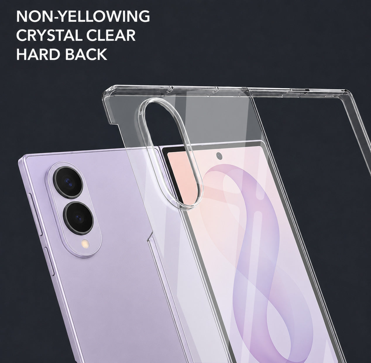 For Samsung Galaxy Z Fold 8 Back Cover Case Lifetime Anti-Yellow Clear (Sleek Hard Crystal | Shockproof and Camera Protection)