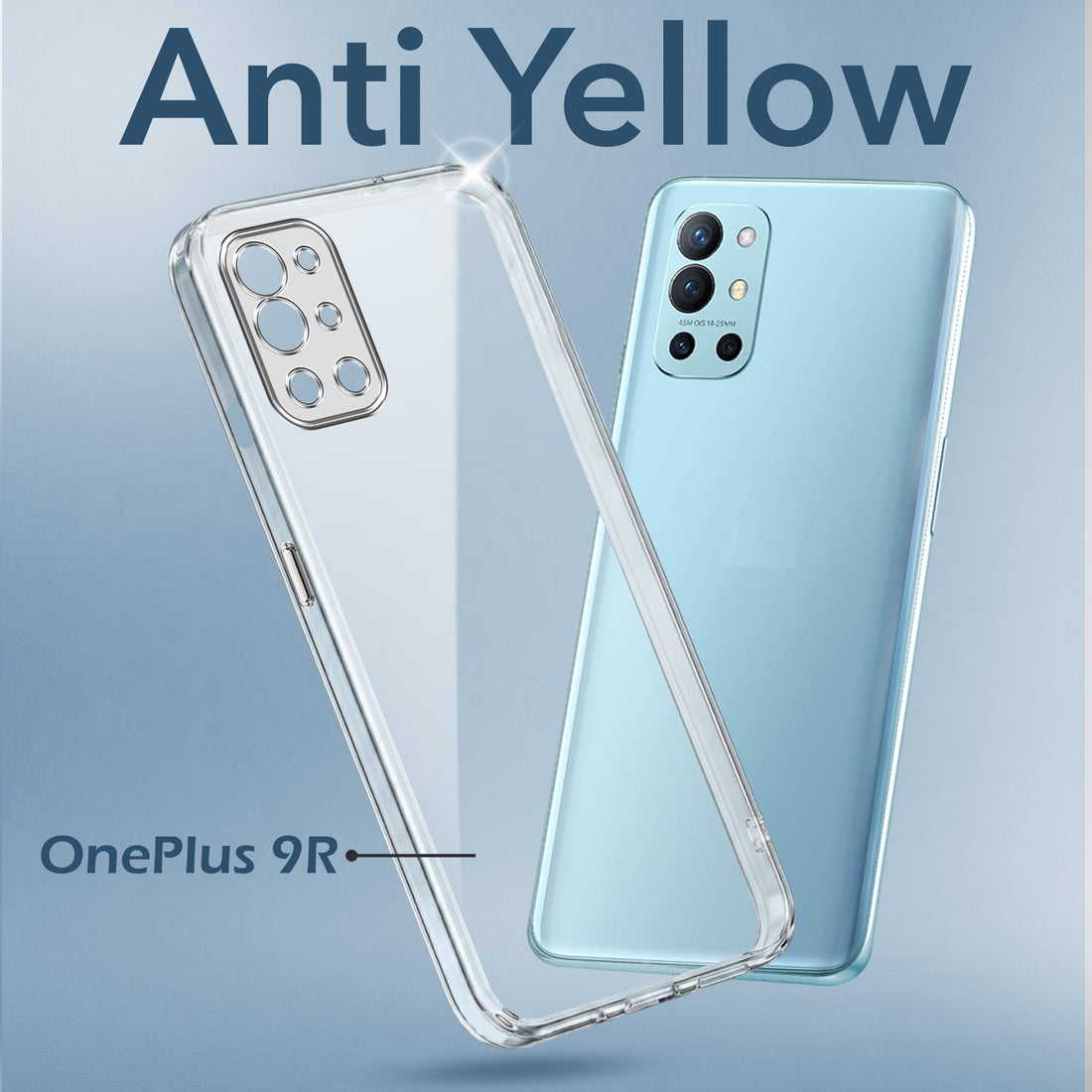 For OnePlus 9R 5G Back Cover Case Lifetime Anti-Yellow Clear (Sleek Hard Crystal | Shockproof and Camera Protection)