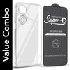 For OnePlus Nord CE 3 Lite Combo with Back Cover and 9H Tempered Glass (Lifetime Anti-Yellow | Crystal Clear Shockproof | Oleophobic Coating Screen Glass)