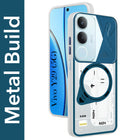 For Vivo Y29 Metallic Back Cover Case (Metallic Camera Protection & Buttons | Translucent Milky Shade | Hard Polycarbonate)