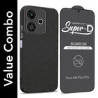For Poco M6 Plus 5G Combo with Back Cover and 9H Tempered Glass (Liquid Silicone | Camera Protection | Oleophobic Coating Screen Glass)