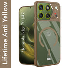 For Motorola Moto Edge 70 Back Cover Case Lifetime Anti-Yellow Clear (Camera Protection | Side Grip | Wireless MagSafe Compatible)