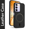 For Realme C85 5G | Realme Narzo 90x Back Cover Case Leather Finish (MagSafe Compatible Wireless Charging | Soft Touch | Camera Bump Protection)