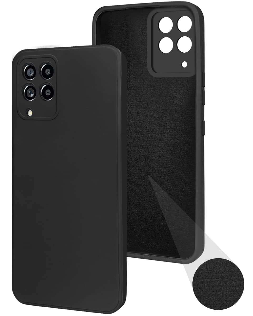 For Samsung Galaxy M53 5G Back Cover Case (Matte Finish Silicone with Inside Fiber cloth |Black)