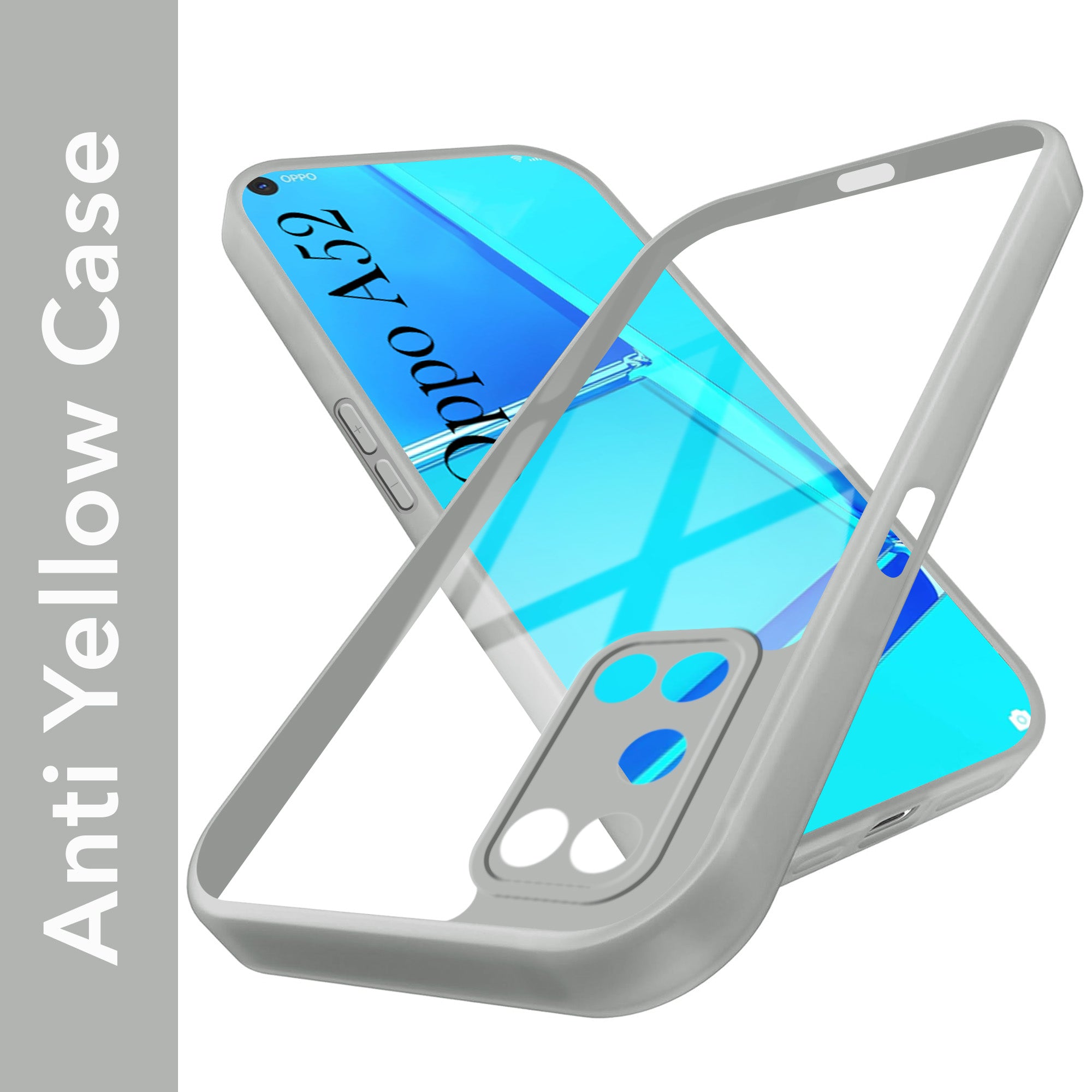 For Oppo A52 Back Cover Case Ultra-Hybrid (Lifetime Anti Yellow | Anti Scratch | Crystal Clear Shockproof)