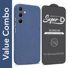 For Samsung Galaxy A35 5G Combo with Back Cover and 9H Tempered Glass (Liquid Silicone | Camera Protection | Oleophobic Coating Screen Glass)