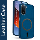 For Redmi A7 Pro (4G | 5G)  Back Cover Case Leather Finish (MagSafe Compatible Wireless Charging | Soft Touch | Camera Bump Protection)