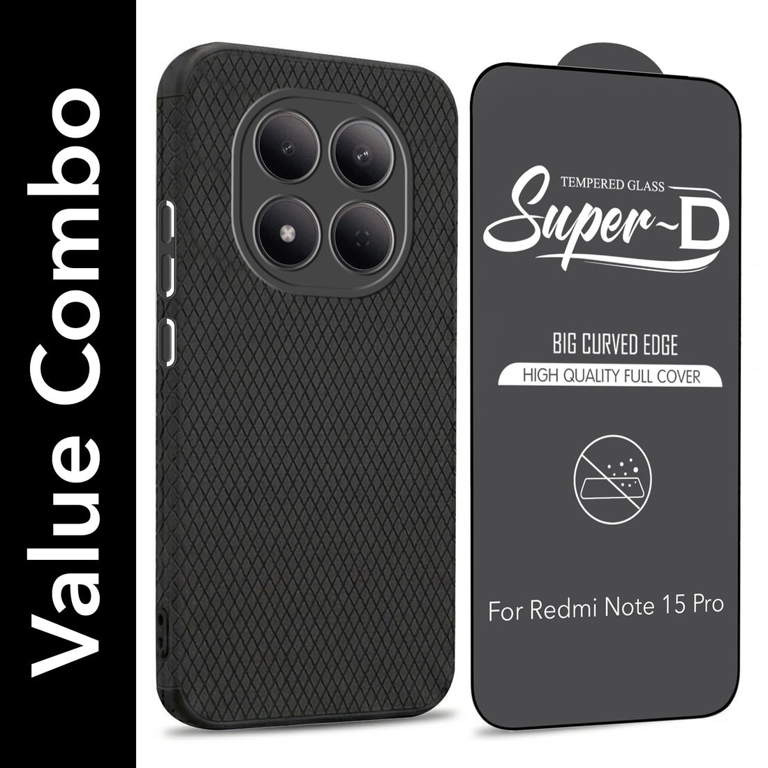 For Xiaomi Redmi Note 15 Pro 5G Combo with Back Cover and 9H Tempered Glass (Liquid Silicone | Camera Protection | Oleophobic Coating Screen Glass)