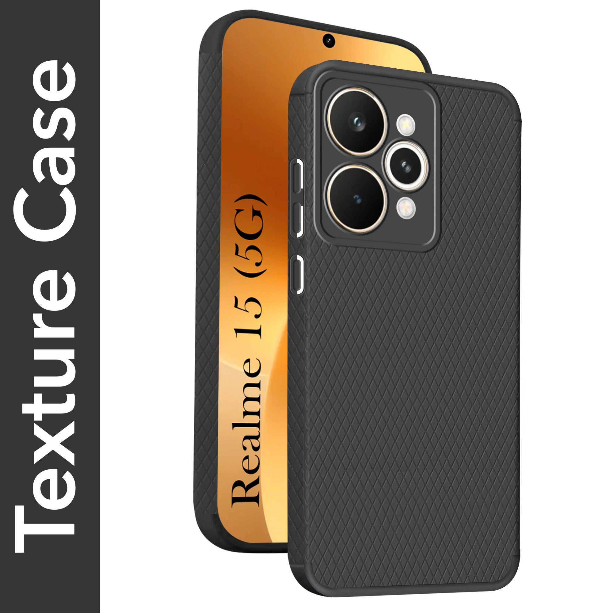 For Realme 15 Back Cover Case (Camera Protection | Side Grip Texture | Soft and Flexible)