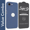 For Apple iPhone 16e | iPhone 17e Combo with Back Cover and 9H Tempered Glass (Liquid Silicone | Camera Protection | Oleophobic Coating Screen Glass)