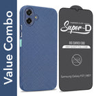 For Samsung Galaxy M07 | Samsung Galaxy F07 Combo with Back Cover and 9H Tempered Glass (Liquid Silicone | Camera Protection | Oleophobic Coating Screen Glass)