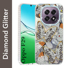 For Oppo F29 Back Cover Case (Luxury Floral Glitter Cute Butterfly | Diamond Studded Camera Bump | Girls & Women Design)