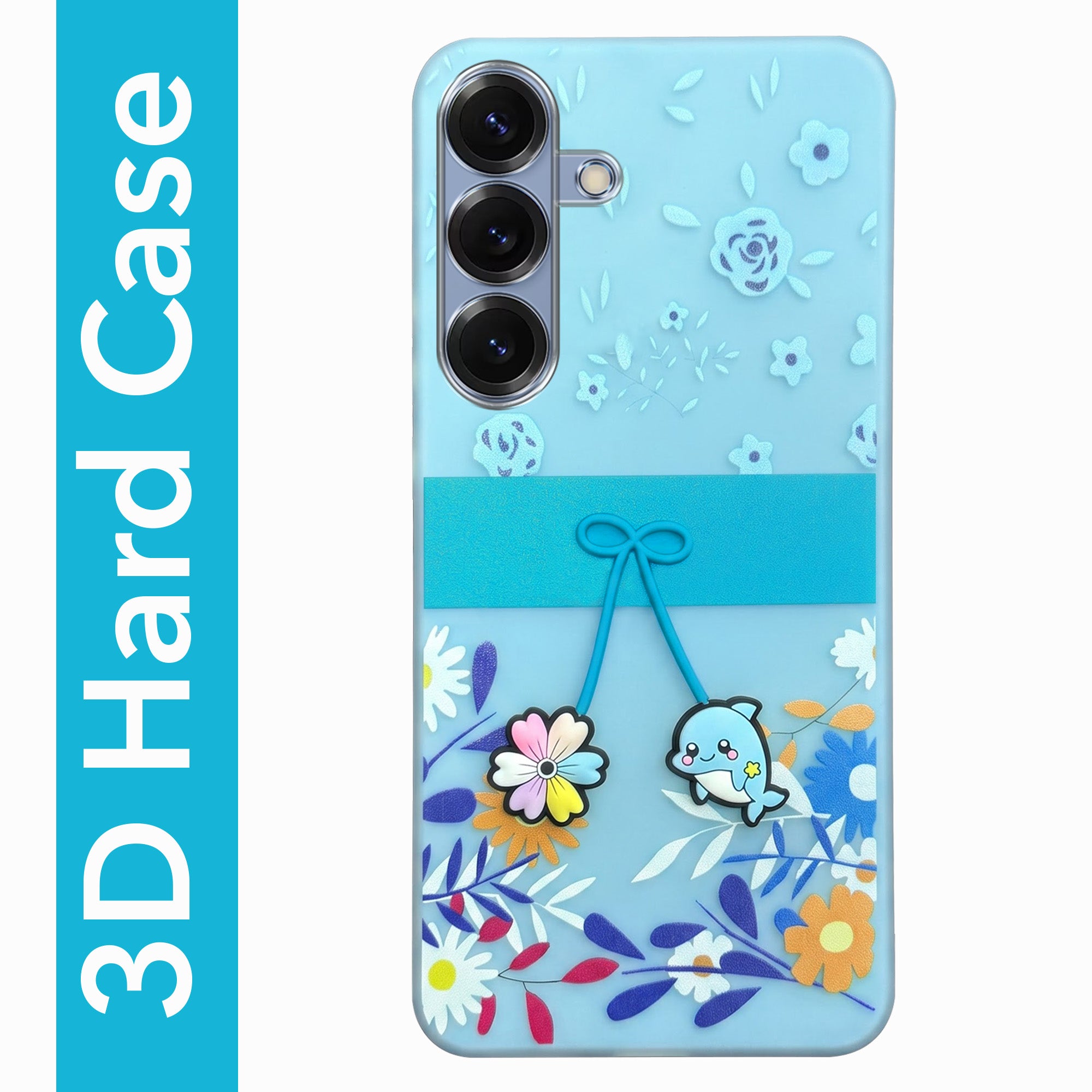 For Samsung Galaxy S25 Back Cover Case (3D Cute Cartoons | Hard Back Side Soft | Matte Premium Finish | HD Printing)
