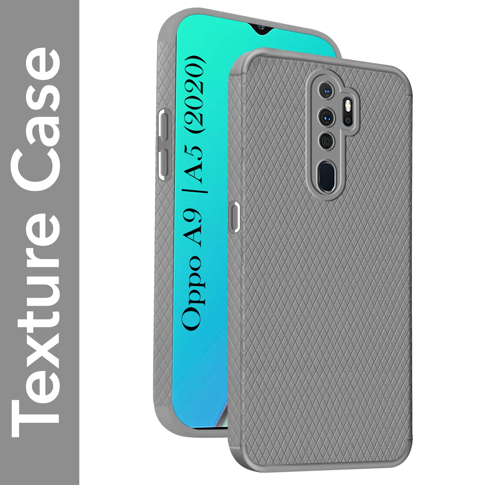 For Oppo A5 (2020) | A9 (2020) Back Cover Case Liquid Silicone (Camera Protection | Side Grip Texture | Soft and Flexible)