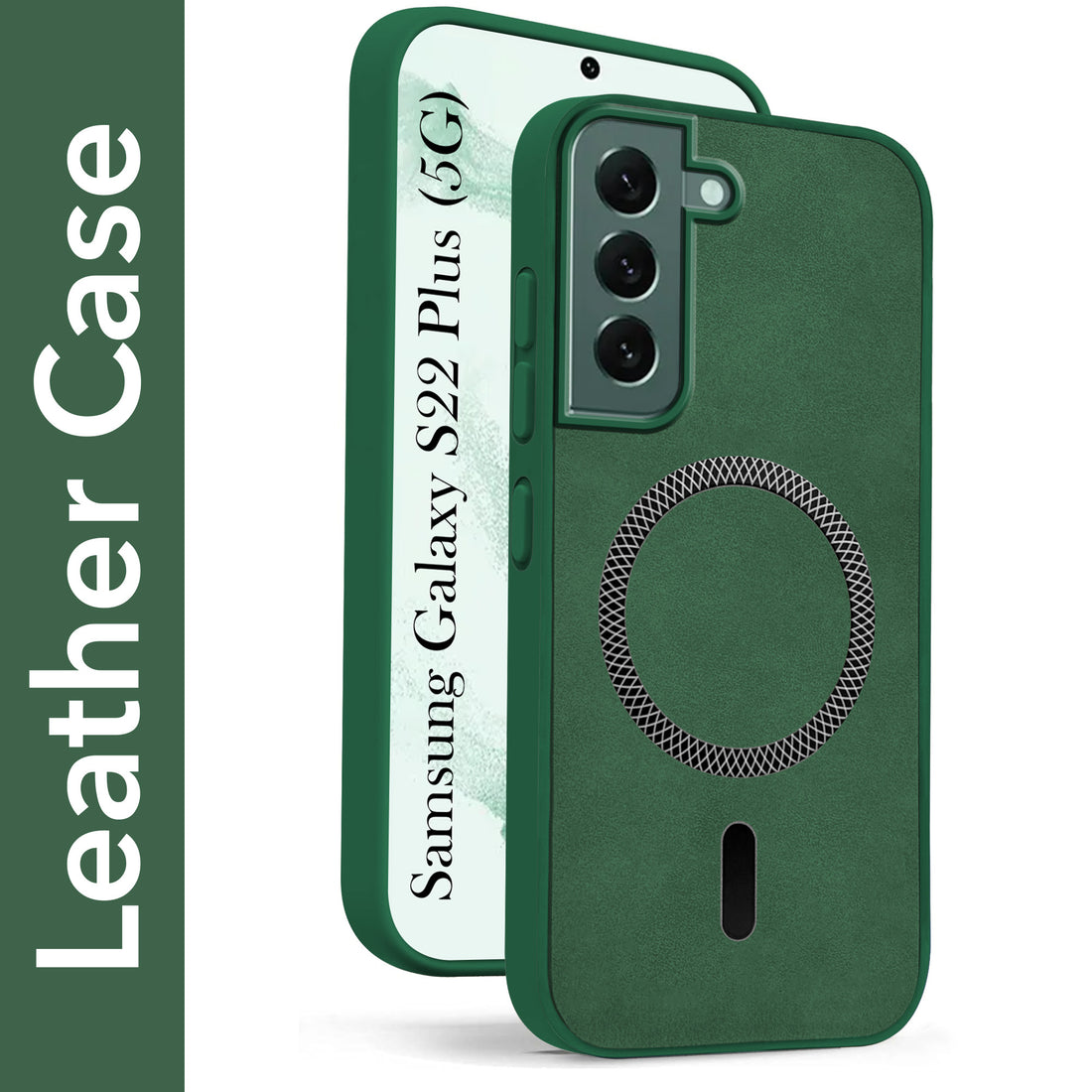 For Samsung Galaxy S22 Plus 5G Back Cover Case Leather Finish (MagSafe Compatible Wireless Charging | Soft Touch | Camera Bump Protection)