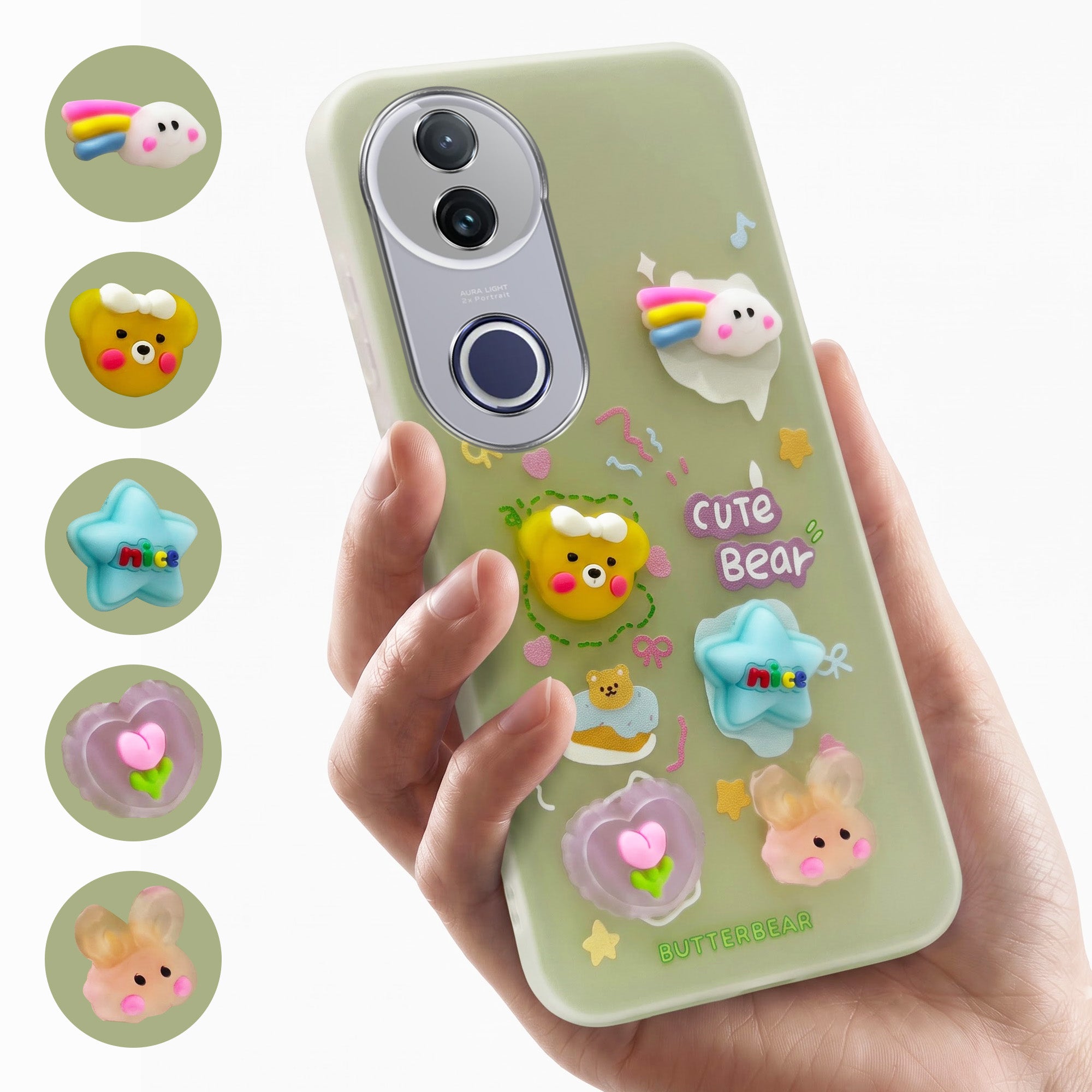 For Vivo T4R Back Cover Case (3D Cute Cartoons | Hard Back Side Soft | Matte Premium Finish | HD Printing)