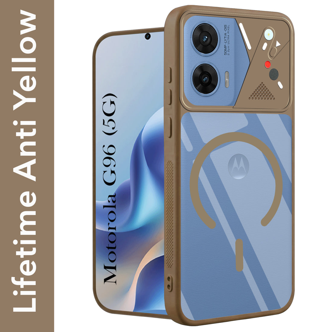 For Motorola Moto G96 Back Cover Case Lifetime Anti-Yellow Clear (Camera Protection | Side Grip | Wireless MagSafe Compatible) (Copy)