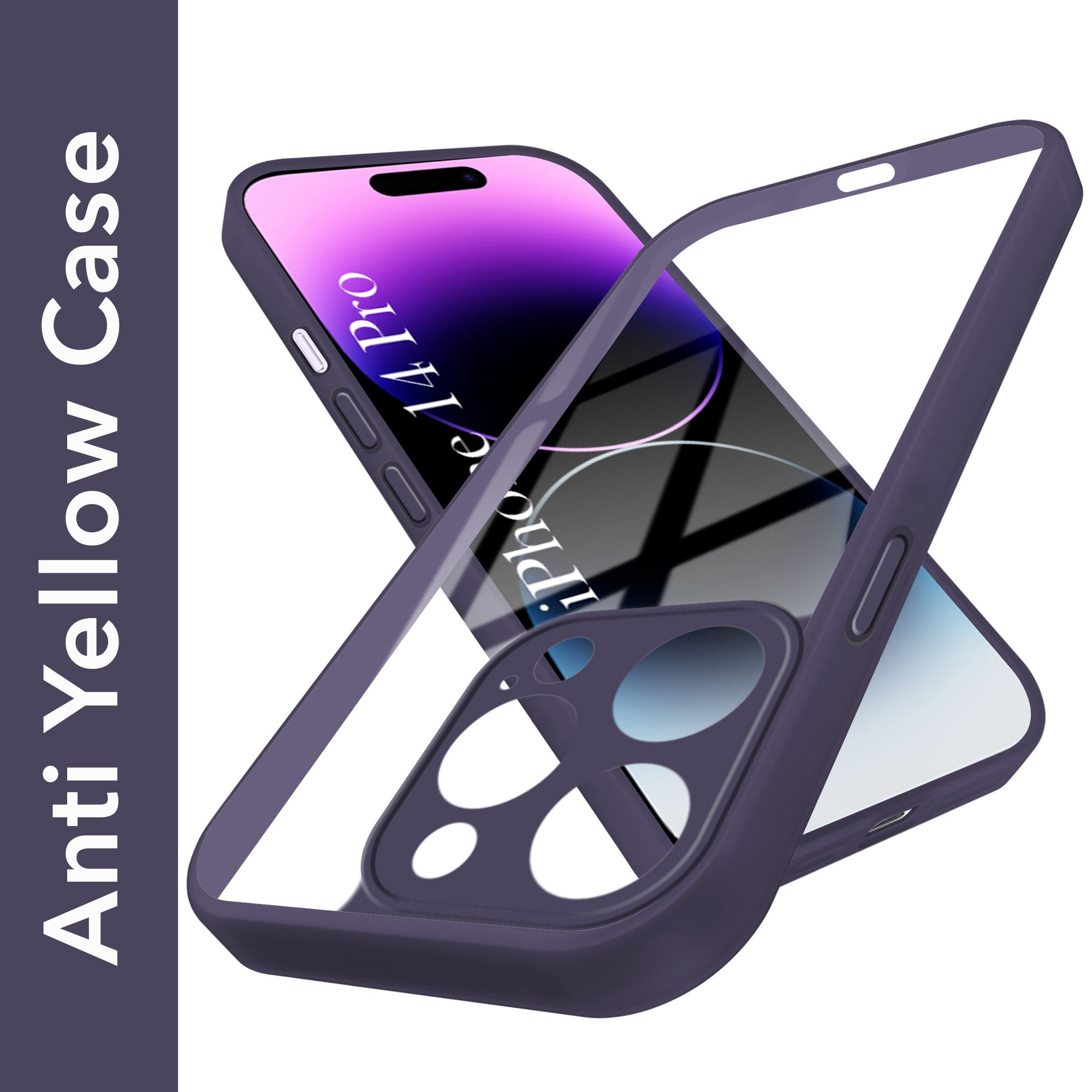 For Apple iPhone 14 Pro Back Cover Case Ultra-Hybrid (Lifetime Anti Yellow | Anti Scratch | Crystal Clear Shockproof)
