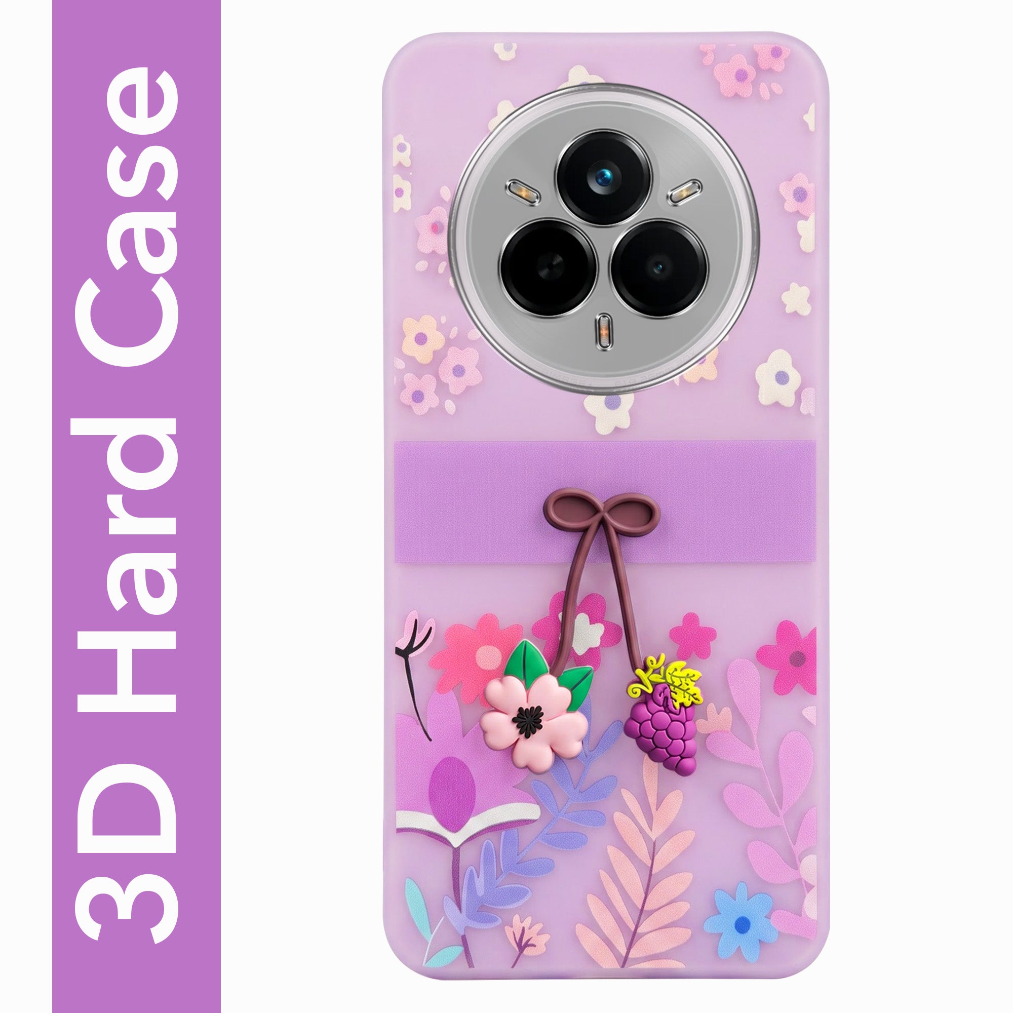 For Realme 14 Pro Back Cover Case (3D Cute Cartoons | Hard Back Side Soft | Matte Premium Finish | HD Printing)
