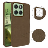 For Motorola Moto Edge 60 Back Cover Case (Glass Like Camera Protection | Leather Feel | Minimalist Professional Grip)