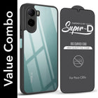 For Poco C85x 5G Combo with Back Cover and 9H Tempered Glass (Lifetime Anti-Yellow | Crystal Clear Shockproof | Oleophobic Coating Screen Glass)