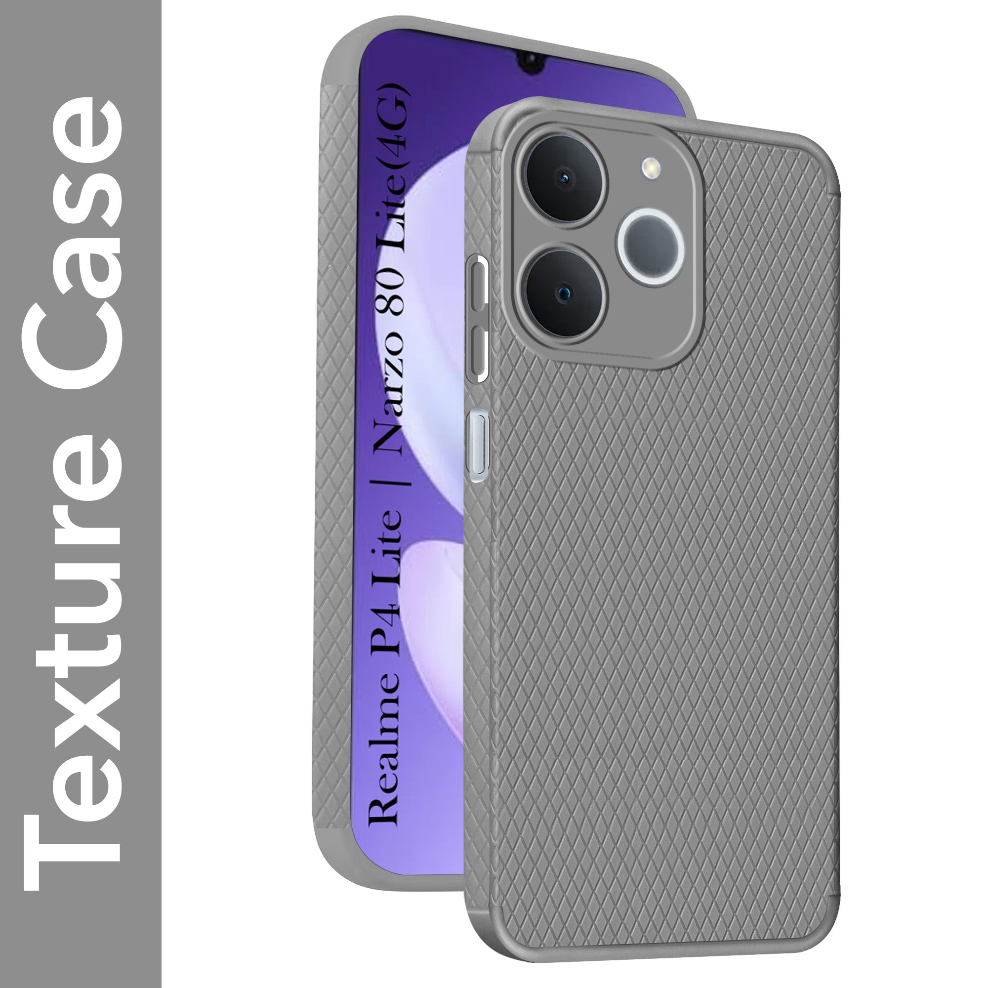 For Realme P4 Lite | Realme Narzo 80 Lite 4G Back Cover Case Liquid Silicone (Camera Protection | Side Grip Texture | Soft and Flexible)