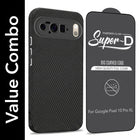 For Google Pixel 10 Pro XL Combo with Back Cover and 9H Tempered Glass (Liquid Silicone | Camera Protection | Oleophobic Coating Screen Glass)