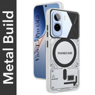 For Vivo T5 Pro 5G Metallic Back Cover Case (Metallic Camera Protection & Buttons | Translucent Milky Shade | Hard Polycarbonate)