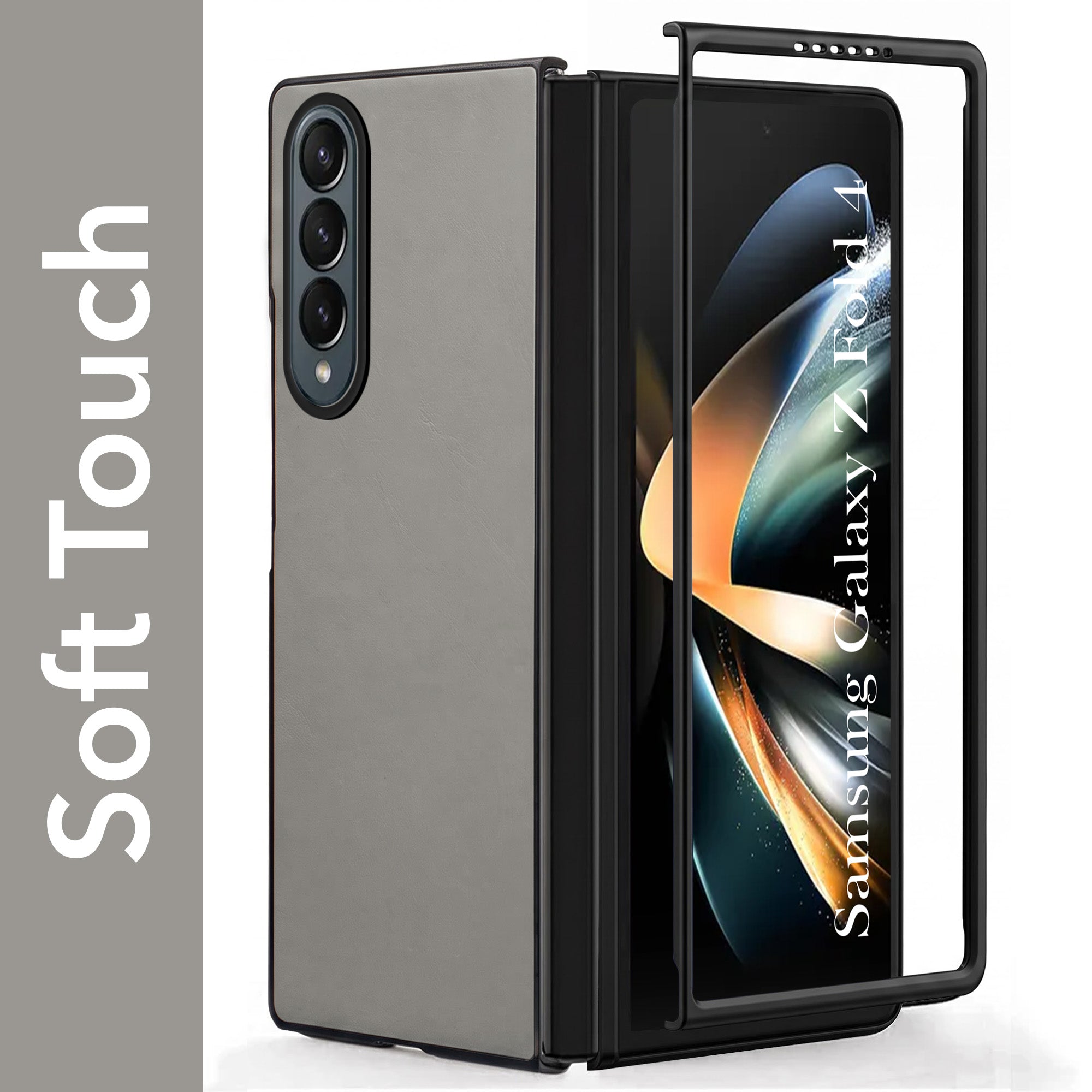 For Samsung Galaxy Z Fold 4 5G Premium Cover Case (Soft Leather Touch | Interior Protective Cloth | Slim 360* Protection)