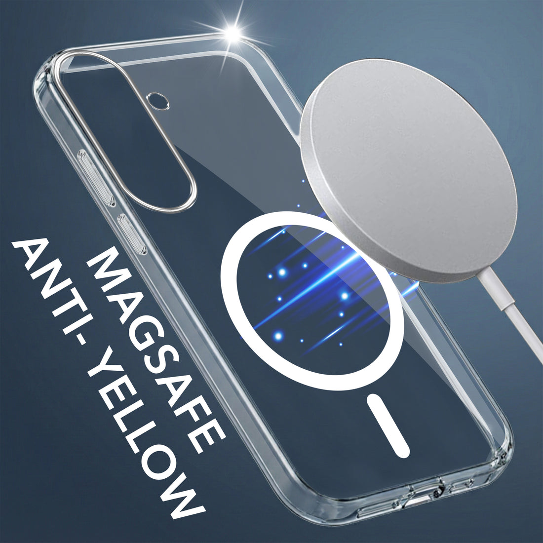 For Samsung Galaxy S26 Plus Back Cover Case Lifetime Anti-Yellow MagSafe Compatible Clear (Sleek Hard Crystal | Shockproof and Camera Protection)