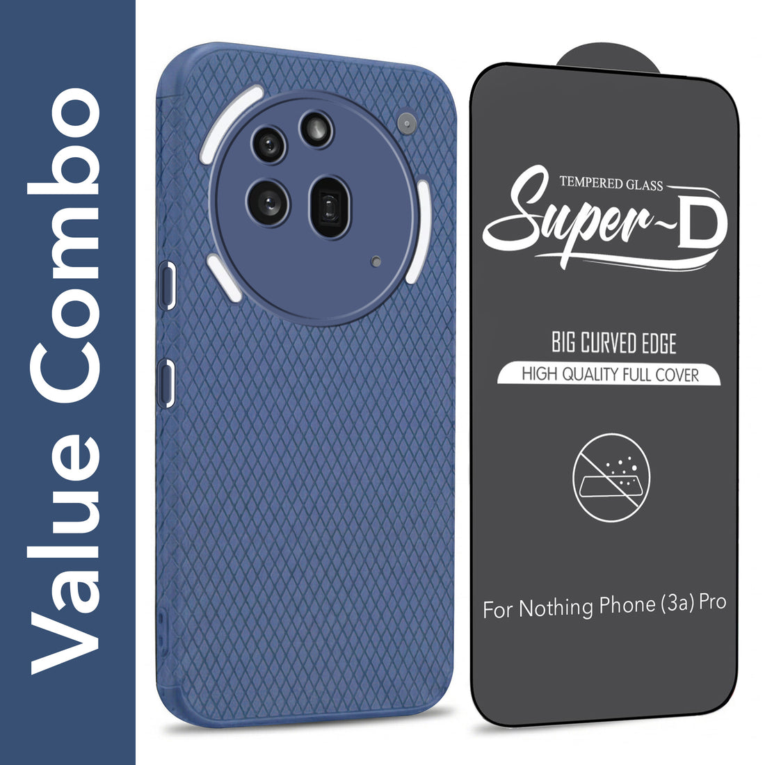 For Nothing Phone 3A Pro 5G Combo with Back Cover and 9H Tempered Glass (Liquid Silicone | Camera Protection | Oleophobic Coating Screen Glass)
