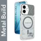 For Oppo F33 Pro 5G Metallic Back Cover Case (Metallic Camera Protection & Buttons | Translucent Milky Shade | Hard Polycarbonate)