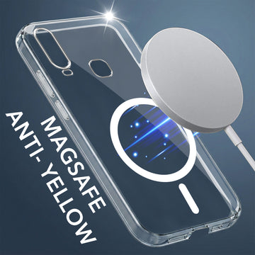 For Vivo Y12 | Y15 | Y17 Back Cover Case Lifetime Anti-Yellow MagSafe Compatible Clear (Sleek Hard Crystal | Shockproof and Camera Protection)